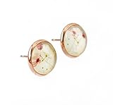 'Vintage Flower' - Glasohrstecker mit Blütendesign - Rose...