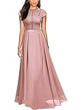 MIUSOL Damen Elegant Chiffon Spitzenkleid Maxi Party...