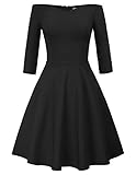 Schulterfreies Kleid Damen cocktailkleid mit ärmel 50er...