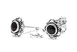 WINDALF Bohemia Ohrstecker SIANA Ø 7 mm Schwarzer Onyx...