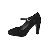 Elara Damen Pumps Riemchen High Heels Vintage Chunkyrayan...