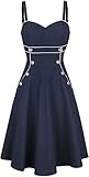 Voodoo Vixen Damen Hängerkleid Claudia (Navy, X-Large)