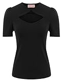 1950s Vintage Retro Oberteil T-Shirt Tanks Top schwarz...