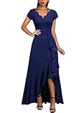 MIUSOL Damen Vintage V-Ausschnitt High Low Abend Party...