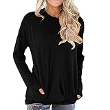 Hevoiok Herbst Langarmshirt Damen Blusen Frauen O Hals...