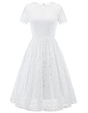 DRESSTELLS Damen Midi Elegant Kurzarm Hochzeit...
