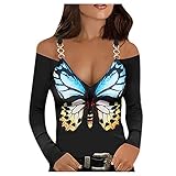 HHOP sexy blusen Damen Festliche Bluse Damen Flory Day Bluse...