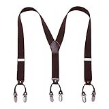 KANGDAI Herren Hosenträger 6 Clips Heavy Duty Men Braces Y...