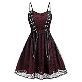 Dasongff Retro Rockabilly Skull Kleid Elegant Strapskleid...