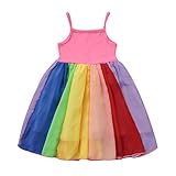 Kleinkind Baby Mädchen ärmellose Regenbogen gedruckt...