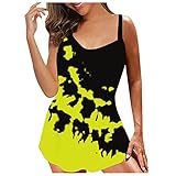 QAZX Damen Retro Einteiliger Badeanzug Badeanzugkleid...