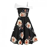 Damen Kleider Frauen Vintage Retro Blumen Drucken Prinzessin...