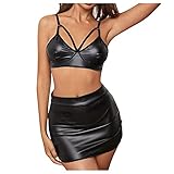 YHIIen Damen Sexy Erotik Dessous Wetlook Neckholder Body...