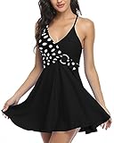 Damen Badekleider Tankini Set Rückenfrei Badeanzug Rock V...