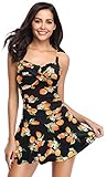 SHEKINI Damen Retro Einteiliger Badeanzug Badeanzugkleid...