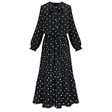 Zarupeng Damen Polka Dot Chiffon Kleid Casual Lose Tunika...