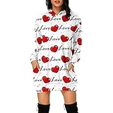 Alueeu Valentinstag Kleid Damen Vintage Langarm Sexy...
