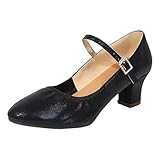 Fulidngzg Rockabilly Schuhe Damen Blockabsatz Dirndl Schuhe...
