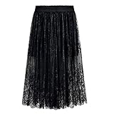 Damen Maxirock Spitze Rock Lang Festlich Rock Hochzeit...