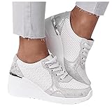 Briskorry Damen Keilabsatz Sandalen Sommer Vintage Schuhe...