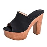 KonJin Damen Sandalen Keilabsatz Hausschuhe Sommerschuhe...