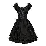 Nofonda Frauen Klassisch Schwarz Gothic Kostüm Cosplay...