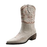 Dwevkeful Damen Kurze Bestickte Stiefel Ankle Boots...