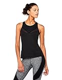 Amazon-Marke: AURIQUE Damen Sport Tank Top mit Mesh, Schwarz...