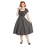 Voodoo Vixen Ella Tartan Kleid (Grau) - Medium