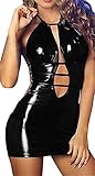 Befox Sexy Wetlook Minikleid Kleid Leder Lack Reizverschluss...