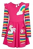 SFreeBo Mädchen Kleid Langarm Kleid Einhorn Mädchen...