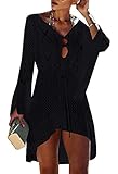 Jinsha Gestrickte Bikini Cover Up Strandponcho Strandkleid...