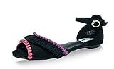 Lulu Hun Damen Schuhe Moria Pom Pom Retro Sandalen Creme 37