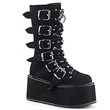 Demonia Damen Platform Calf Boots Stiefel Damned-225 Samt...