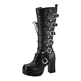 Demonia Stiefel Gothika-200 Mattschwarz Gr. 39
