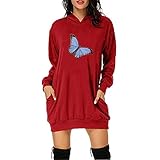 Innerternet Hoodie Kleid Langarm Pullover Damen Sweatshirt...