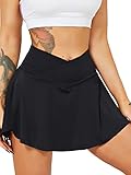 HAWILAND Tennisrock Damen - Hosenrock Crossover Waist V-Bund...
