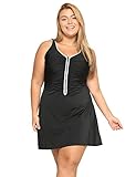 DELIMIRA Damen Badekleid Badeanzug - Reißverschluss...