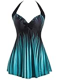 Sixyotie Damen Einteiler Badekleid Blumen Muster Gepolstert...