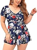 Ecupper Damen Badekleid High Waist Blumen Muster Einteiler...