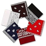 Vivibel Bandana Kopftuch 100% Baumwolle,6er Paisley Bandana...