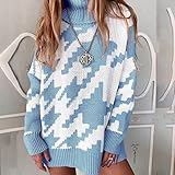 QBQZXAOSOWH Hübsche Kleider Dress Damen Lange Pullover...