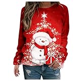 Weihnachten Strickjacke asymmetrischer Pullover Damen Shirt...