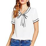 Damen Tops SUCES Elegant Krawatte Blusenshirt Sommerhemd...