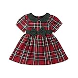 Geagodelia Baby Mädchen Weihnachtskleid Kleid Kariert Tutu...