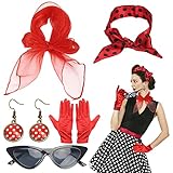 LOPOTIN 5TLG Rockabilly Accessoires 50er Jahre Damen Kleid...