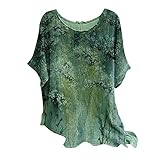 LFYYDS Damen Bluse Vintage Drucken Oberteil Top Lässiges...