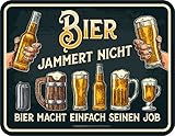 RAHMENLOS Original Blechschild: Bier jammert Nicht - Bier...