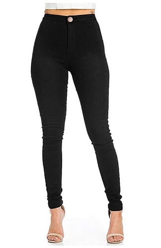 High Waist Jeans Damen schwarz günstig
